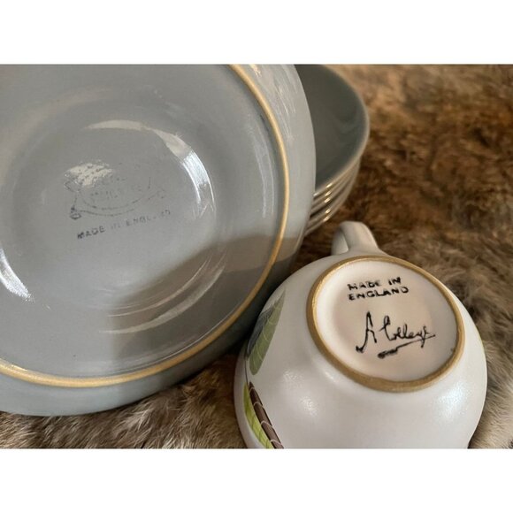 Denby Langley Spring Five (5) flat Cup + saucer set Stoneware | Made in England - Picture 9 of 9